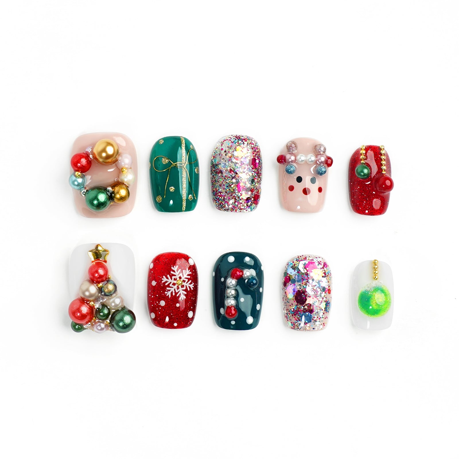 Siva Nail, Holiday Magic, Winter Wonderland, Handmade Press on Nails