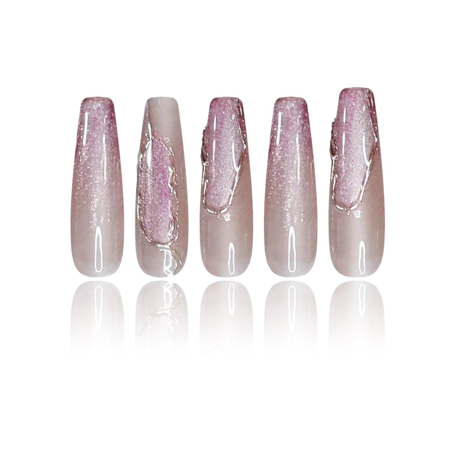 Siva Nail, Sunset Glow, Radiant Pink Handmade Press on Nails