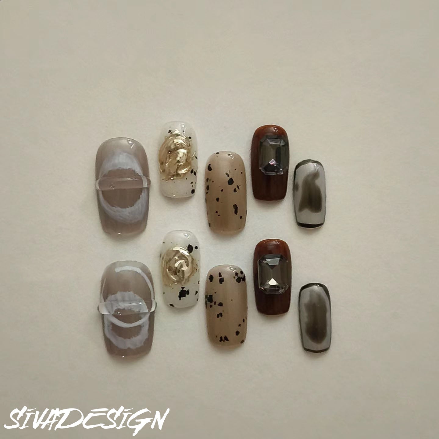 Siva Nail, Luxury Stage, Modern Art, Handmade Press on Nails