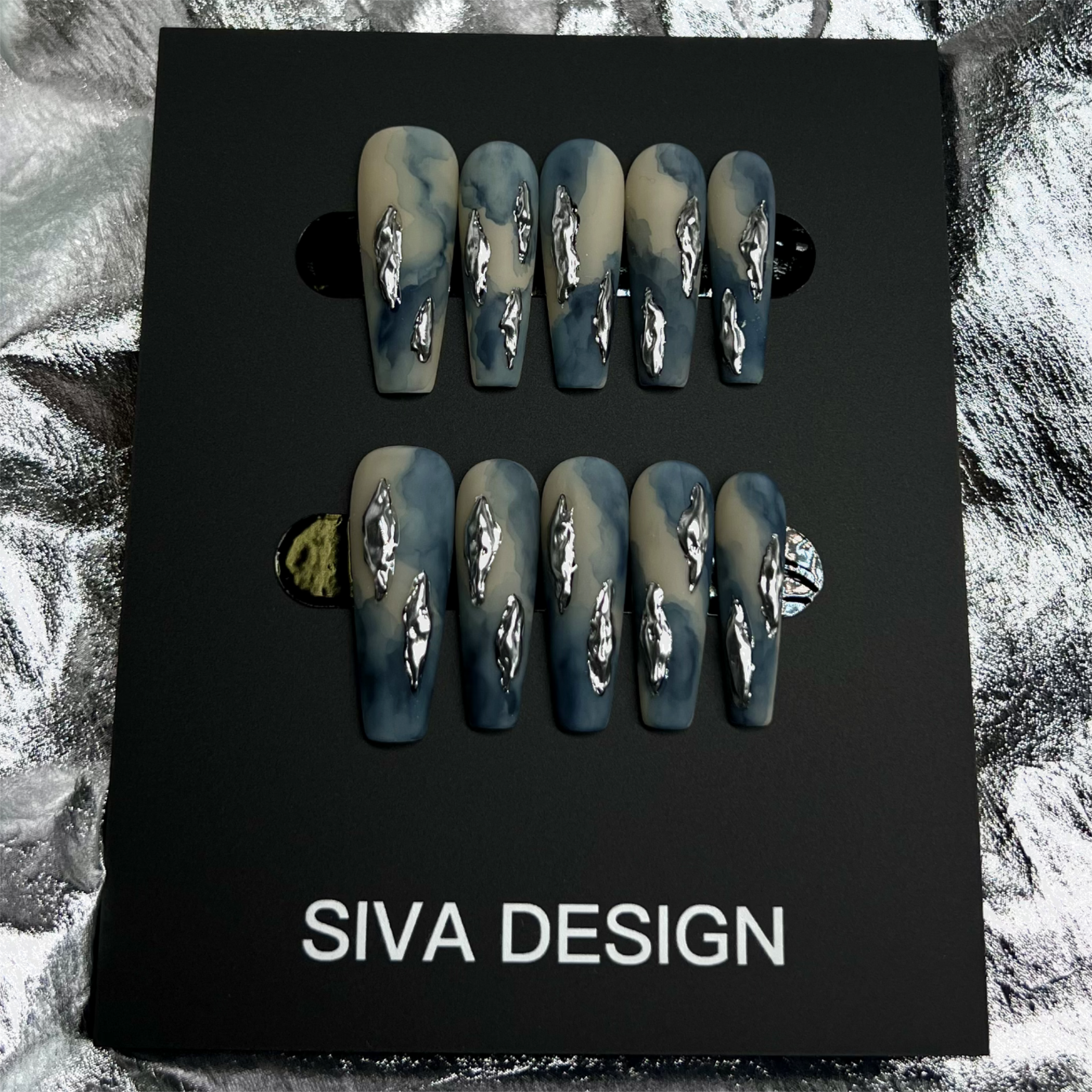 Siva Nail, Denim, Artistic Style Handmade Press on Nails