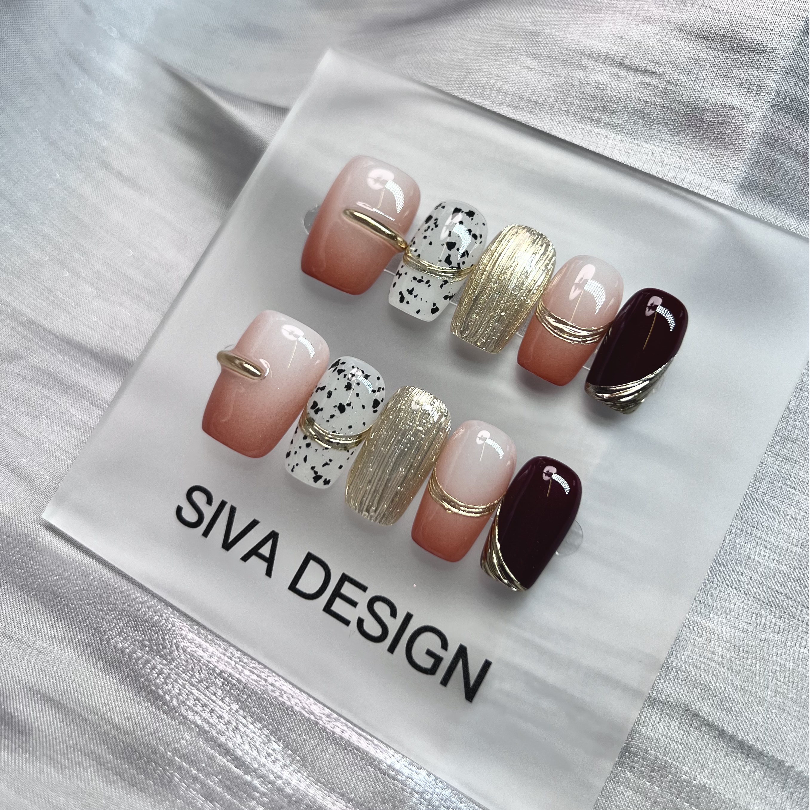 Siva Nail, Pixie Dust Delight, Elegant Fusion, Handmade Press on Nails