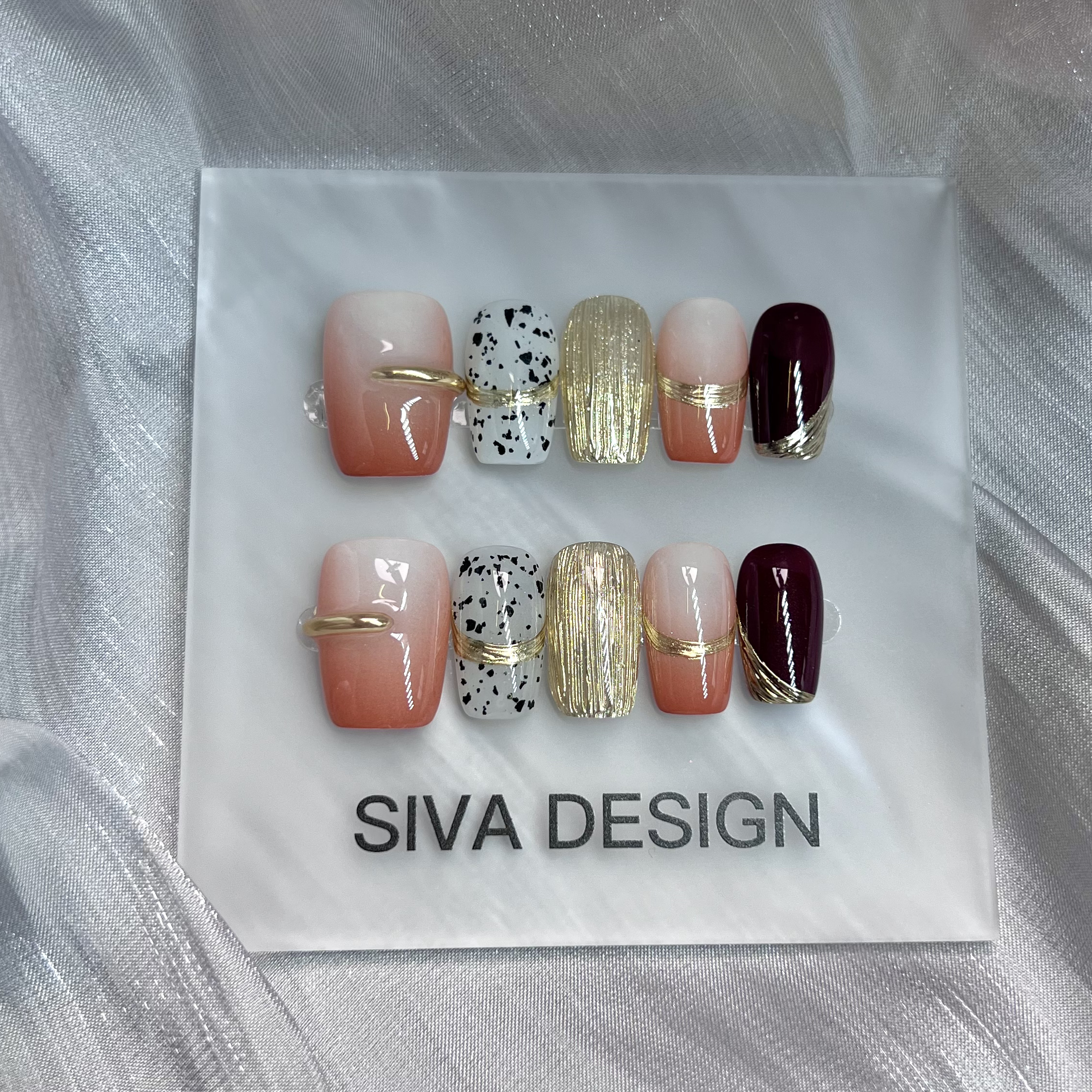 Siva Nail, Pixie Dust Delight, Elegant Fusion, Handmade Press on Nails