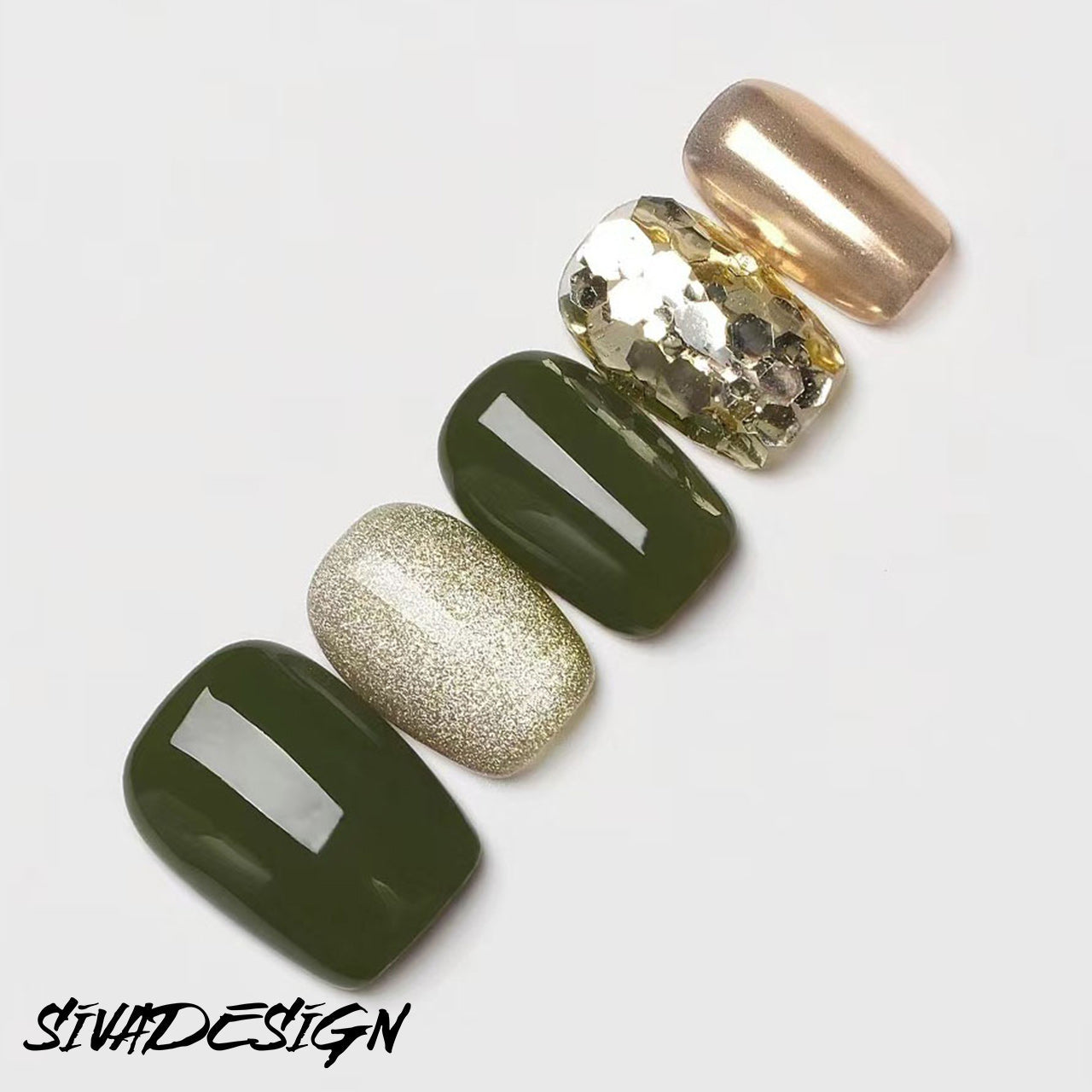 Siva Nail, Forest Fantasy, Elegant Handmade Press on Nails