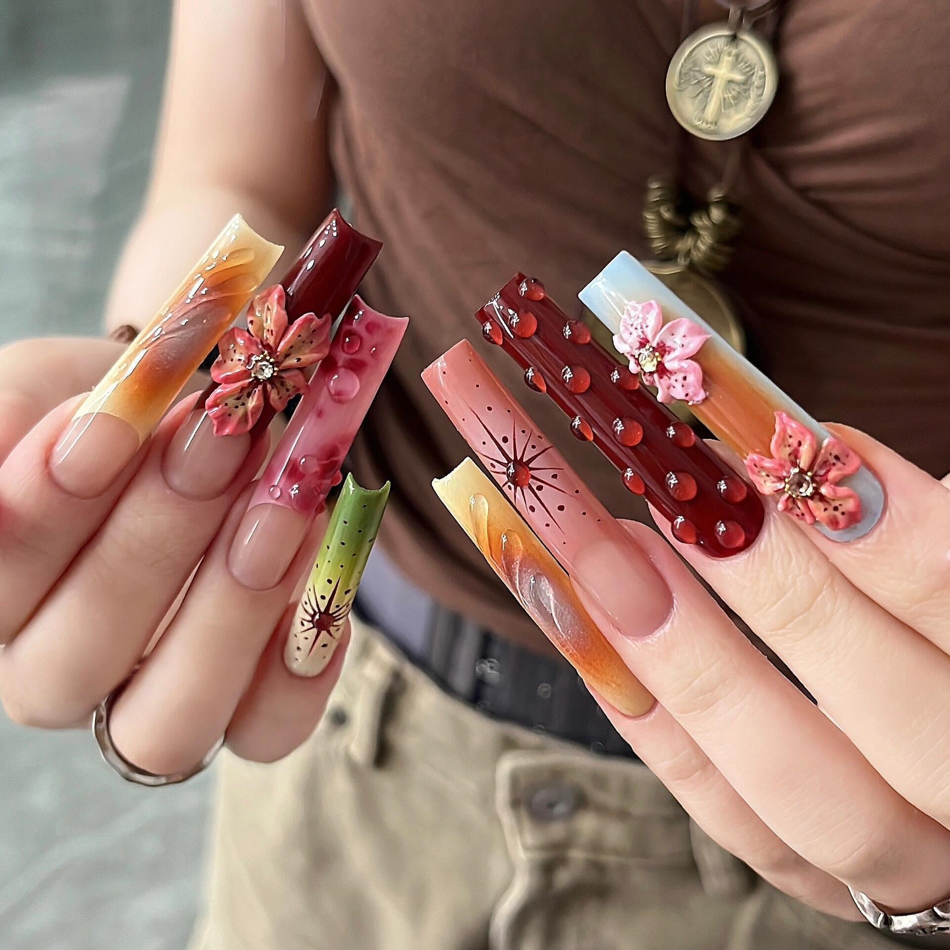 Siva Nail, Petal Painter, Bloomed Artistry, Handmade Press on Nails