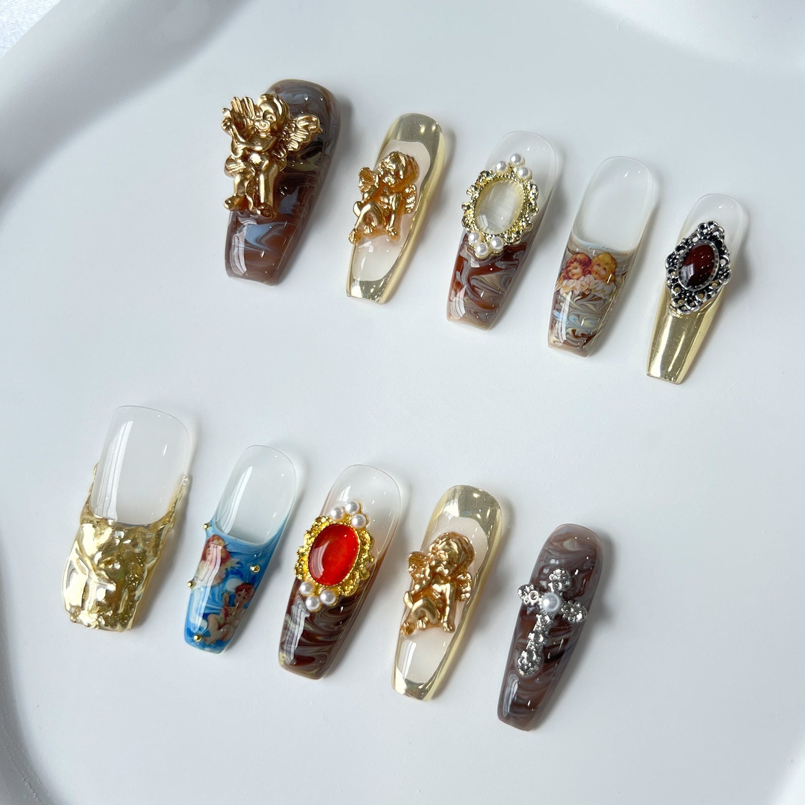 Siva Nail, Royal Opulence, Vintage Baroque, Handmade Press on Nails