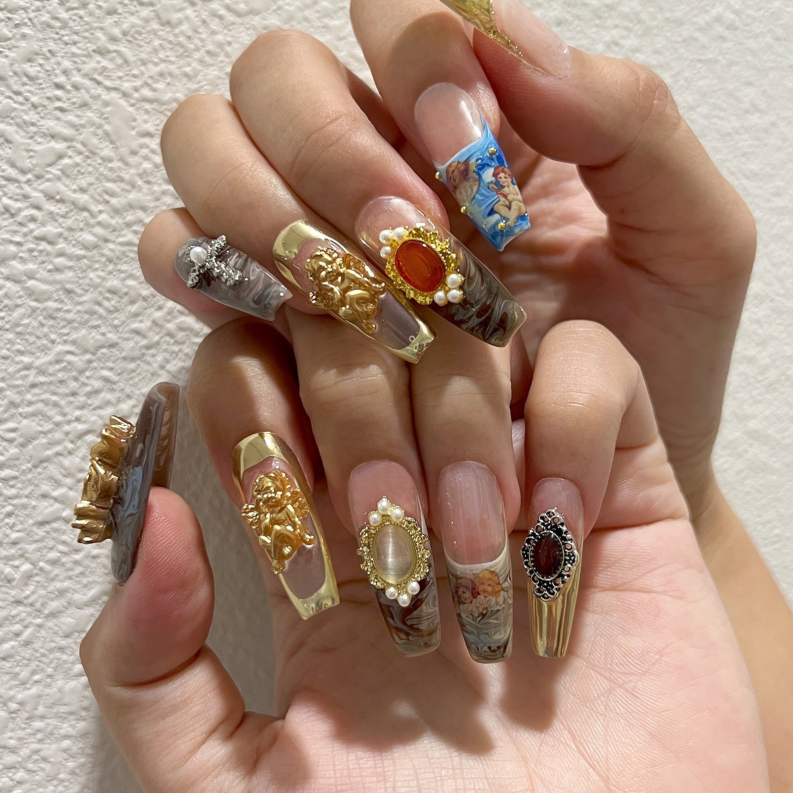 Siva Nail, Royal Opulence, Vintage Baroque, Handmade Press on Nails