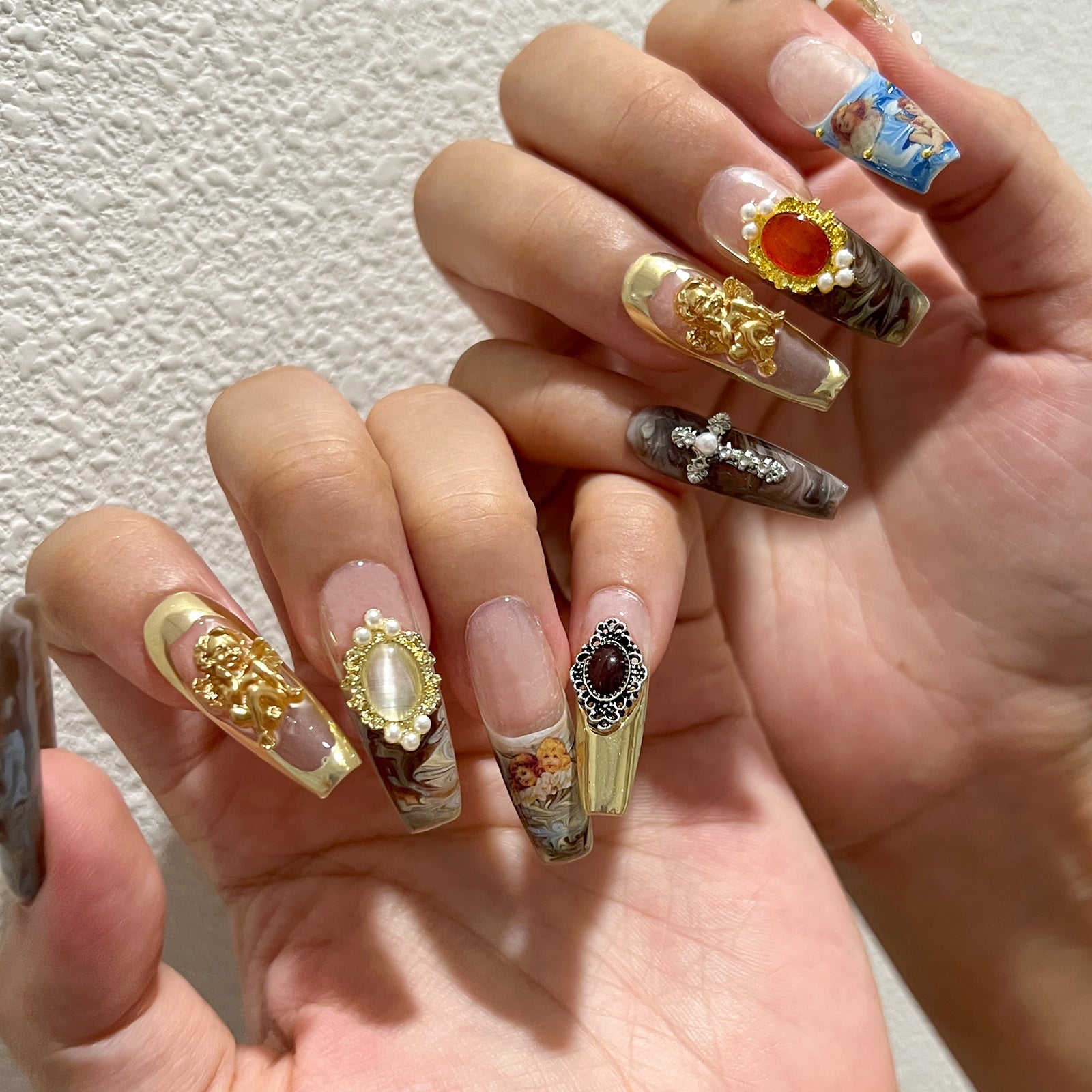 Siva Nail, Royal Opulence, Vintage Baroque, Handmade Press on Nails