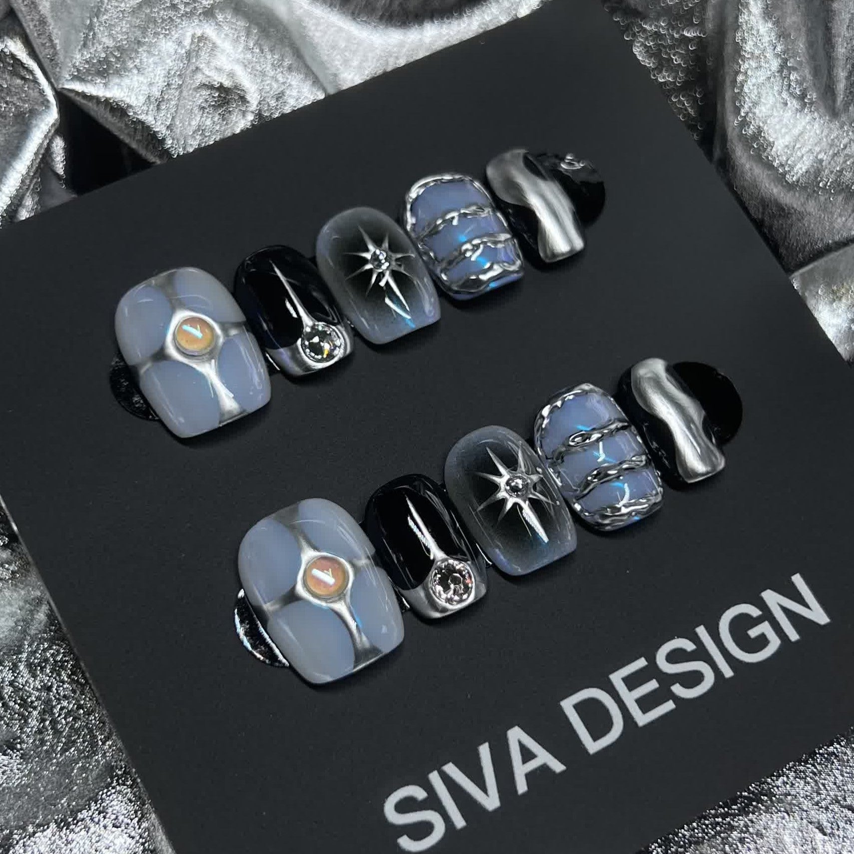 Siva Nail, Selene's Whisper, Lunar Style Handmade Press on Nails