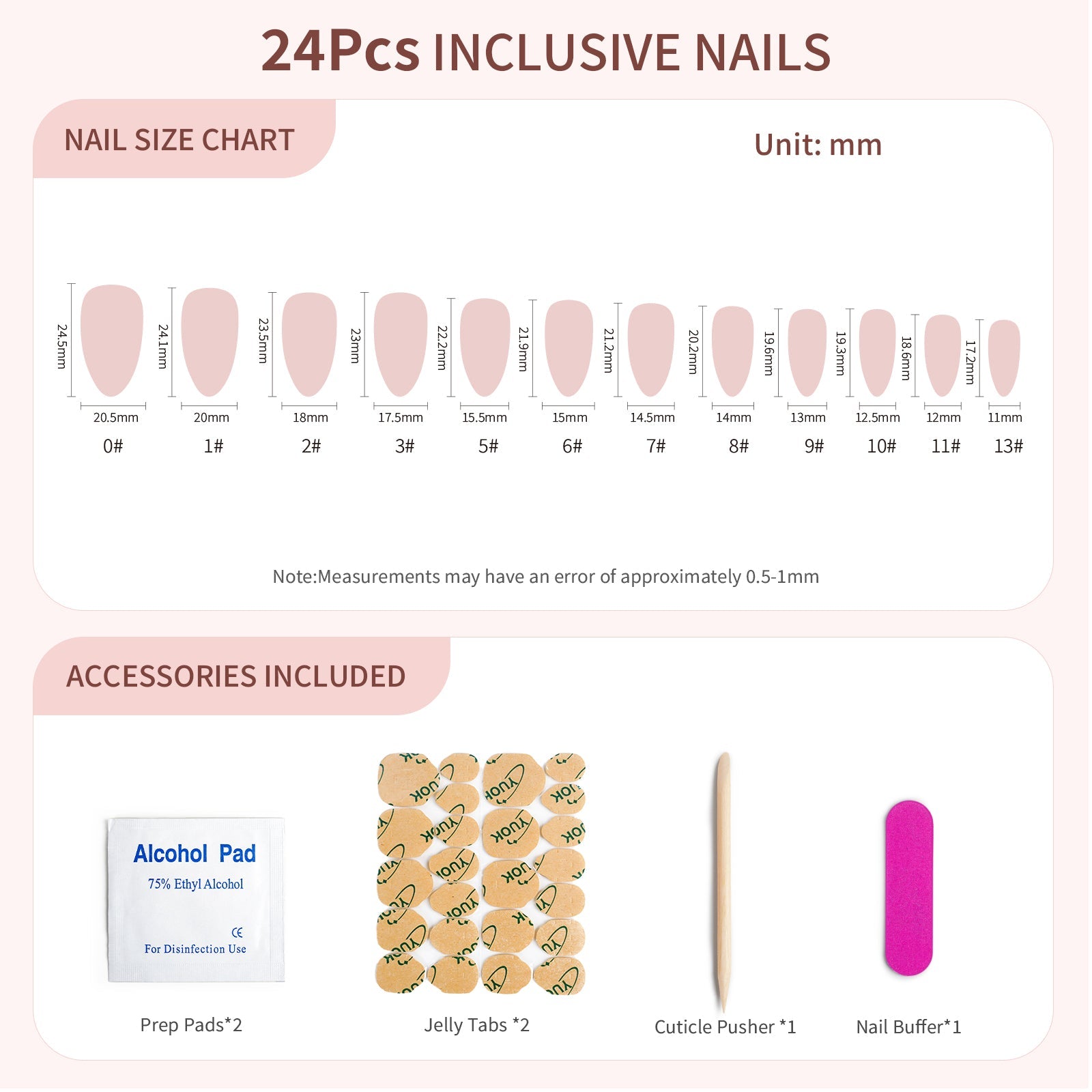 Siva Nail, Radiant Veil, 24 Pieces French Tip Press on Nails