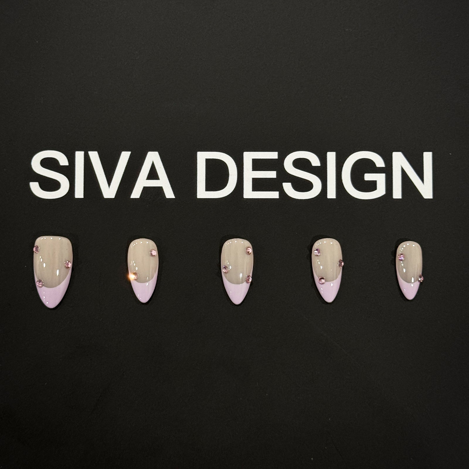 Siva Nail, Crystal Sands, Simple Pink Classic French, Handmade Press on Nails