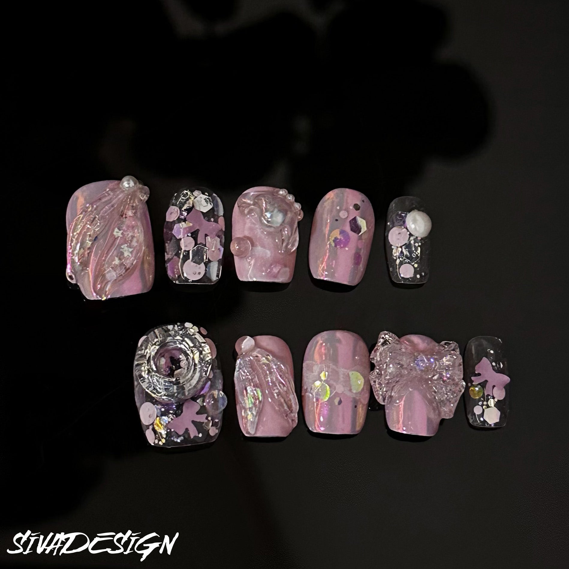 Siva Nail, Bubblegum Bliss, Playful Press on Nails