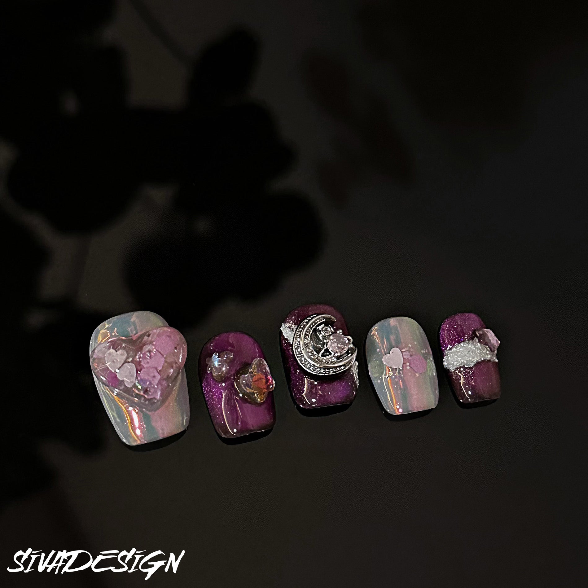 Siva Nail, Moon's Letter, Luxury Handmade Press on Nails