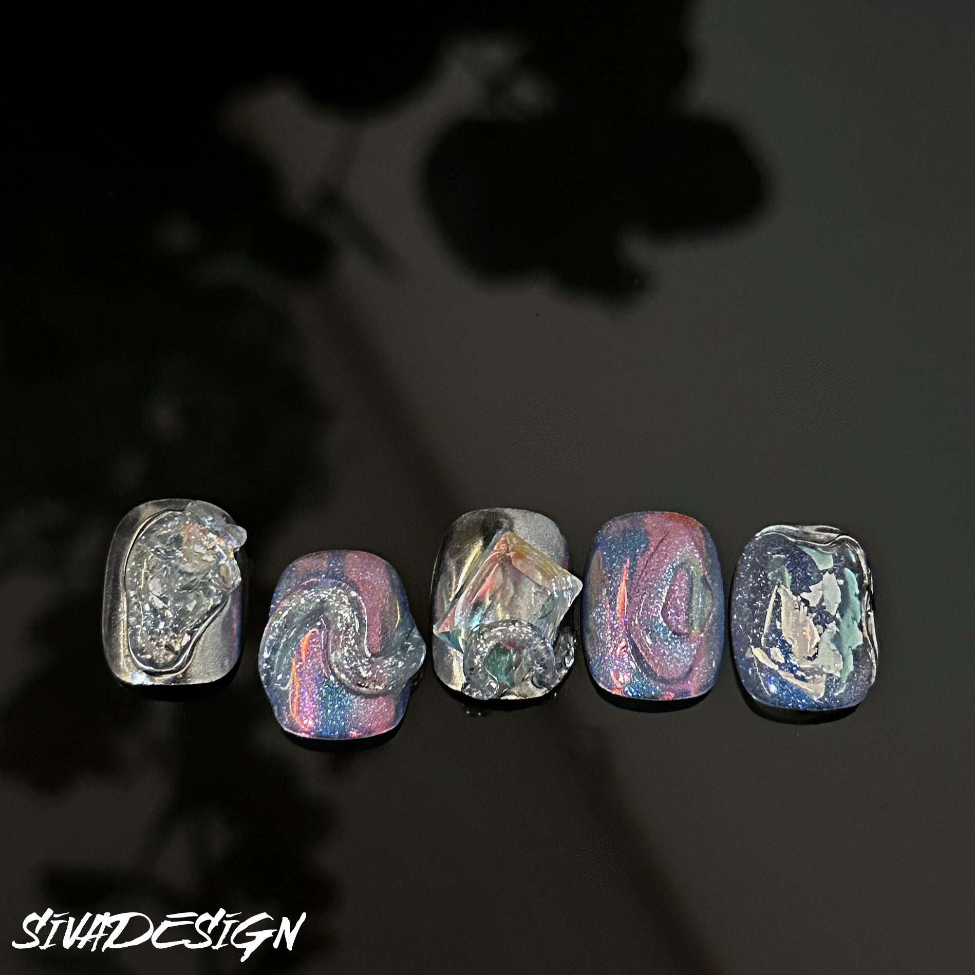 Siva Nail, Prism Fantasy, Enchanting Shine, Handmade Press on Nails