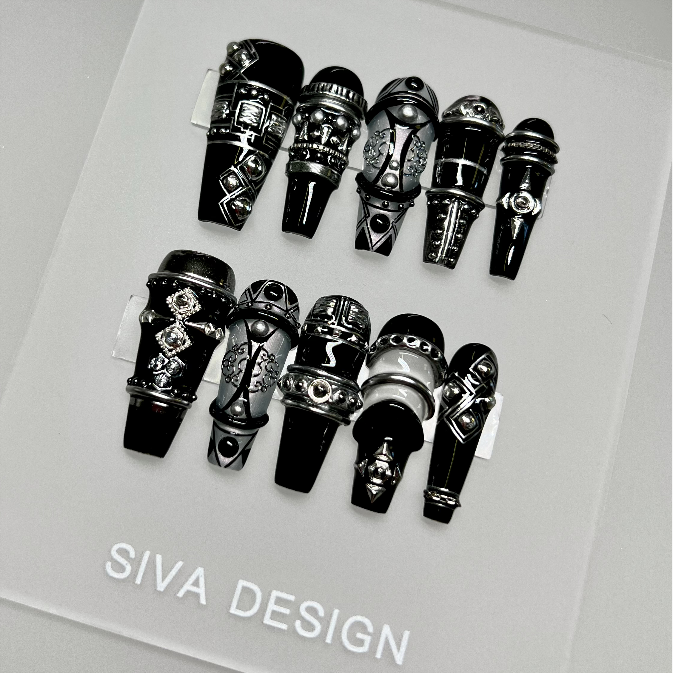 Siva Nail, The Saints, Gothic Handmade Press on Nails