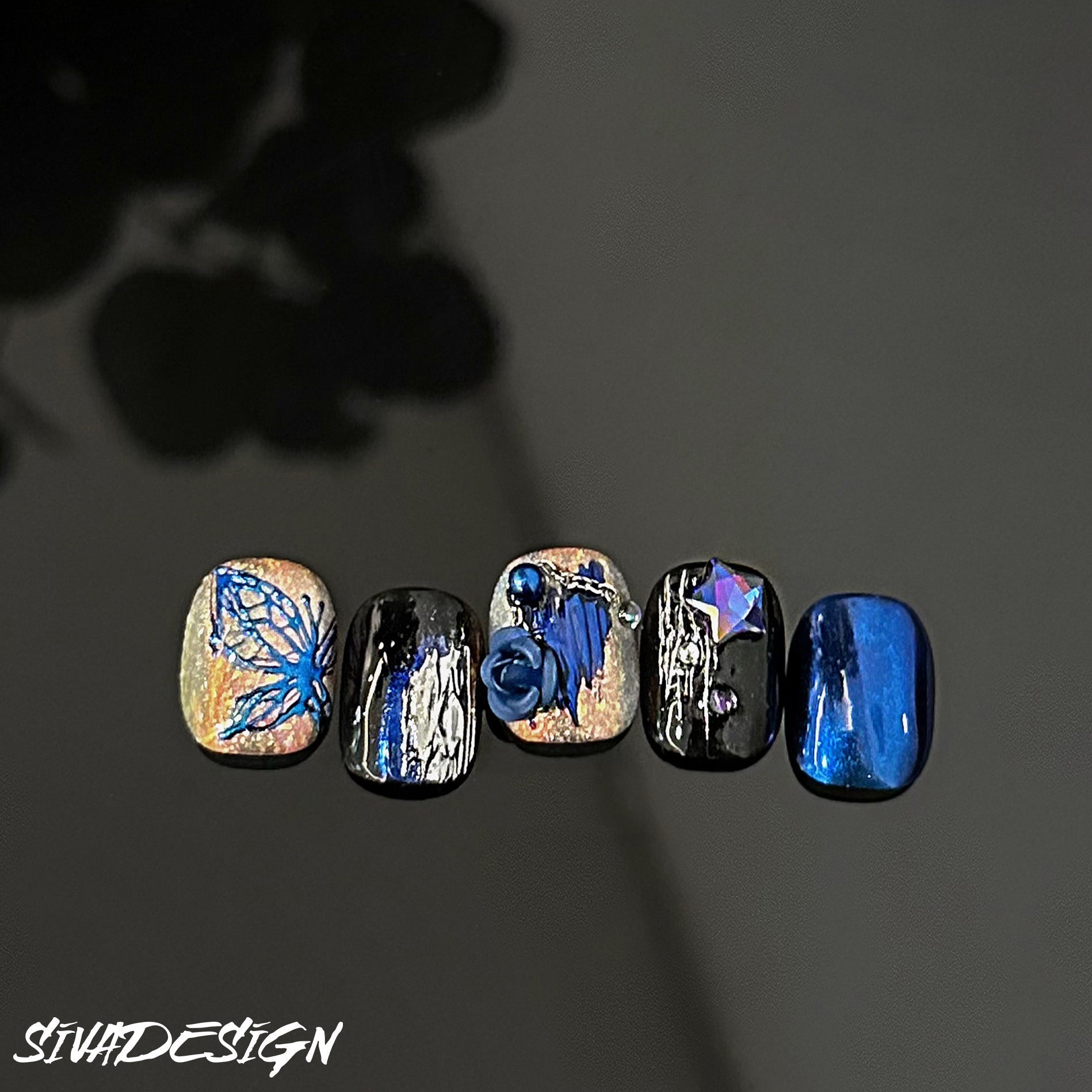 Siva Nail, Twilight Secret, Enigmatic Charm, Handmade Press on Nails