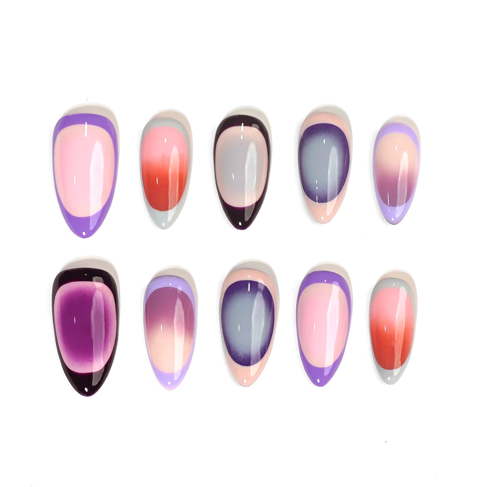 Siva Nail, Summer Dusk, Ombre Handmade Press on Nails