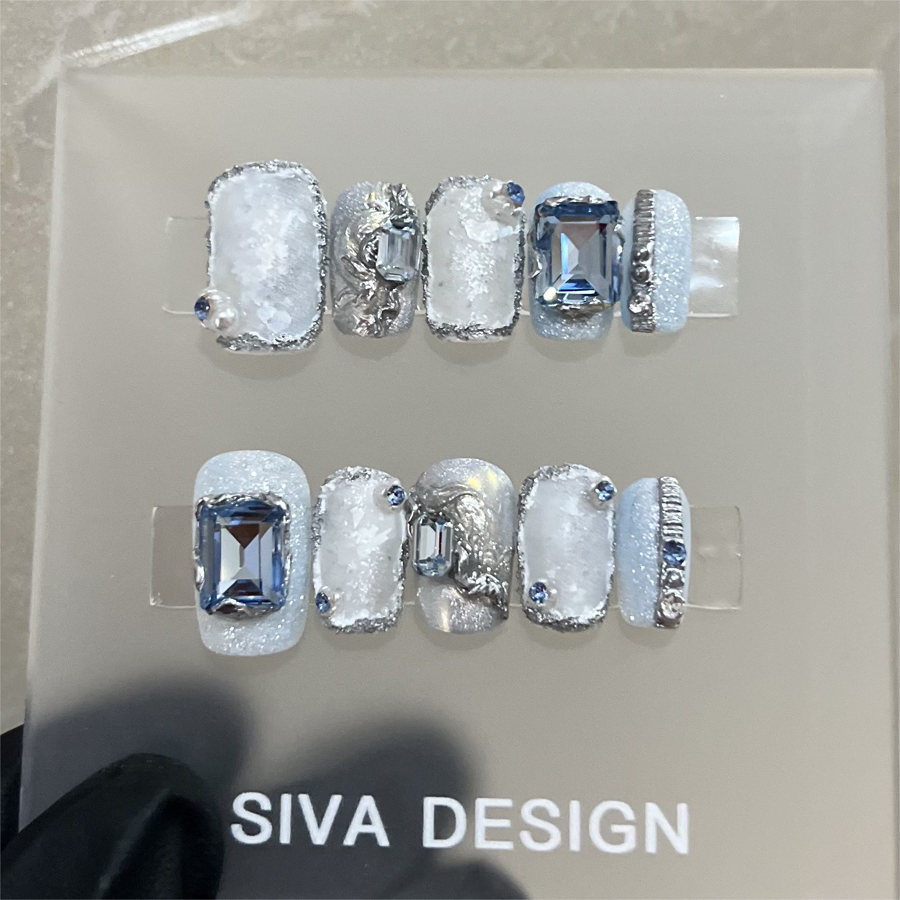 Siva Nail, Icy Majesty, Frosted Handmade Press on Nails