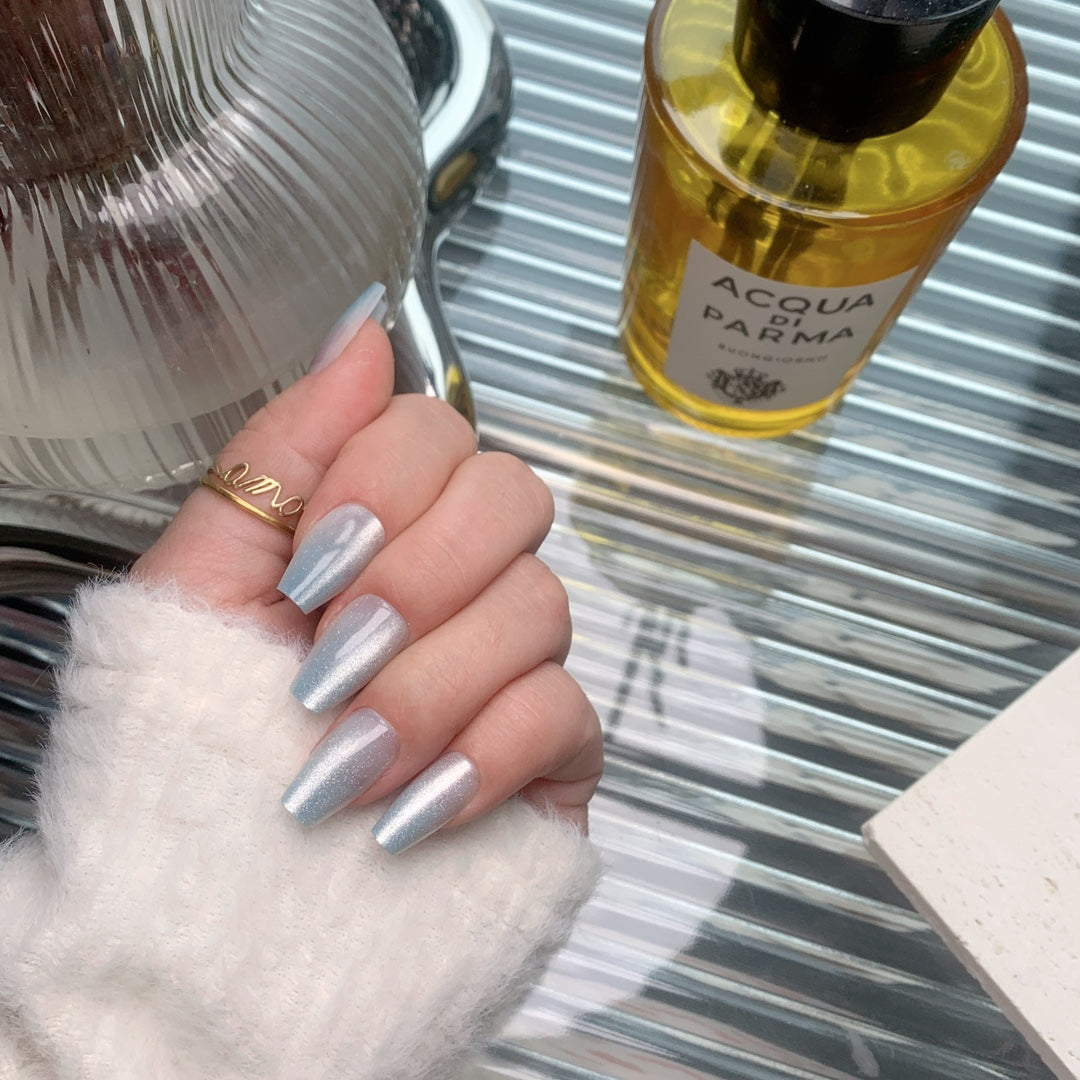 Siva Nail, Cosmic Clarity, Ombre Glitter, Handmade Press on Nails